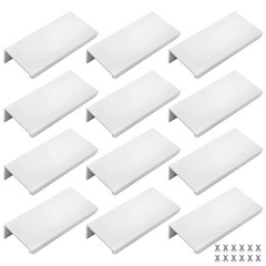 Silver Back Mount Finger Edge Pulls Aluminum Hidden Tab Drawer Handles 12 PCS