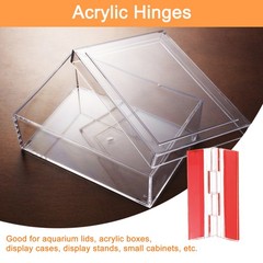 4Pcs 100x42mm Acrylic Hinges Self-Adhesive Clear Continuous Piano Folding Hinge