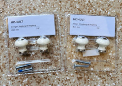 2 Set Of Ikea (2pcs each set ) HISHULT Porcelain Knob white, 7/8″ Small E1-69