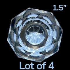 BALDWIN 4952-260 Acrylic Clear Crystal Polished Chrome CABINET KNOBS (Lot of 4)