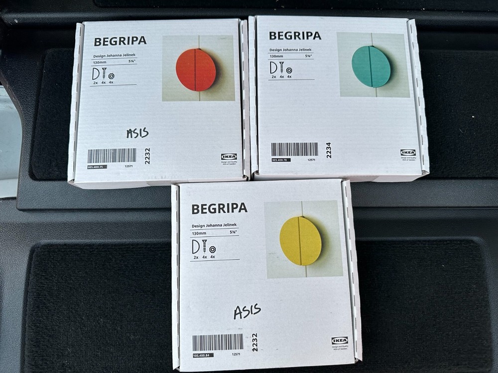Ikea BEGRIPA Handle 2 Pack YOU CHOOSE COLOR half-round 5 1/8″ Handles New