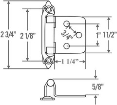 40PCS Overlay 1/2″ Kitchen Cabinet Hinges Satin Brushed Nickel Mount with Screws