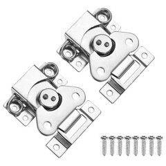 2Pcs 2.83×2.52″ Steel Spring Loaded Small Butterfly Twist Latch Silver