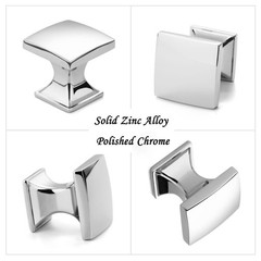 ASKANO 10 Pack 1 Inch, Small Square Polished Chrome Cabinet Knobs Chrome Draw…