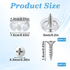 50 Pack Transparent Screw Feet Rubber Pads Cabinet Bumpers Clear Rubber Door
