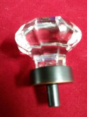 Clear Glass Octagon 1-5/16″ Oil Rubbed Bronze Cabinet Hardware Knob Pull