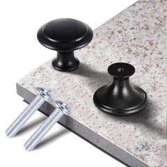 10x Round Cabinet Knobs Stainless Steel Kitchen Pulls Cupboard Handles w/ Screws