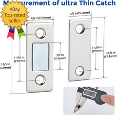 12 Pack Ultra Thin Cabinet Door Catch Stainless Steel Cabinet Magnetic Door Catc