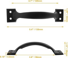 20 Pcs Black 5.5 Inch Barn Door Handles Vintage Gate Handles Cabinet Handle Pull