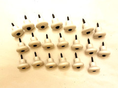 20 COSMAS White Ceramic 1″ Drawer Pull with Screws Recessed 1/4″ Screw Hole