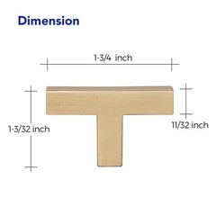 Ravinte Cabinet Handles Solid Slim Champagne Bronze 5 Pack Single Hole Square…