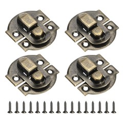 4Pcs Hasp Clasp Latch Lock 29 x 27mm Decorative Retro Toggle Latch Bronze
