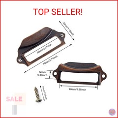 Auvotuis 30Pcs Antique Copper Frame Tag Label Holder Office Library File Drawer