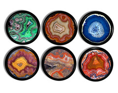 Agate Slice Inspired Cabinet Knobs • Colorful Geode Boho Drawer Pulls • Set of 6