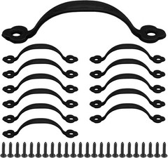 12Pcs Black Barn Door Handles, Zinc Alloy Gate Pull Sliding 3.1 Inch,