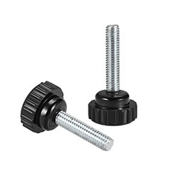 6pcs M6x25mm Male Thread Round Knurled Clamping Knobs Grip Thumb Screw on Type