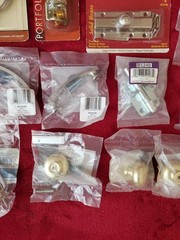 CABINET/DOOR HARDWARE by BRAINERD GATEHOUSE-KNOBS, HANDLES, DEAD BOLTS-18 TOTAL