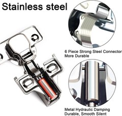 4 Pack 1/2 inch Overlay Soft Close Cabinet Door Hinges for Kitchen Cabinet Hi…