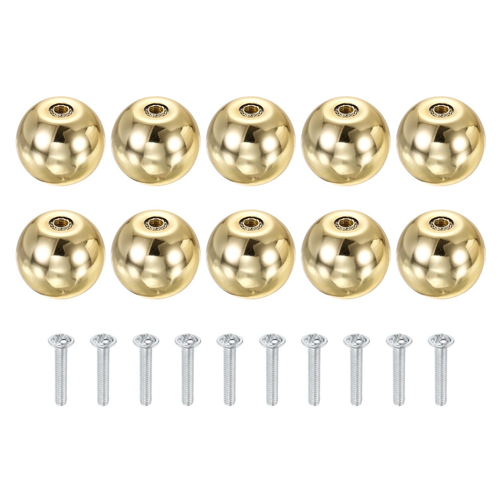 10 Pcs Cabinet Knobs, 1″ (25mm) Diameter Knob for Cupboard, Gold