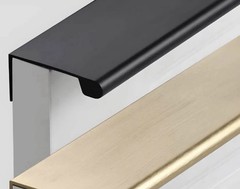 10 PACK – 19.75” MODERN MATTE BLACK ALUMINUM CABINET DRAWER EDGE PULL HANDLES