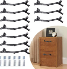 10 Pack Twig Branch Drawer Handles Black Tree Branch Cabinet Pulls, 3-3/4 Inc…