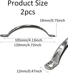 2Pcs 120Mm Stainless Steel Door Pull Handles with Screws, Rustproof Cabinet and