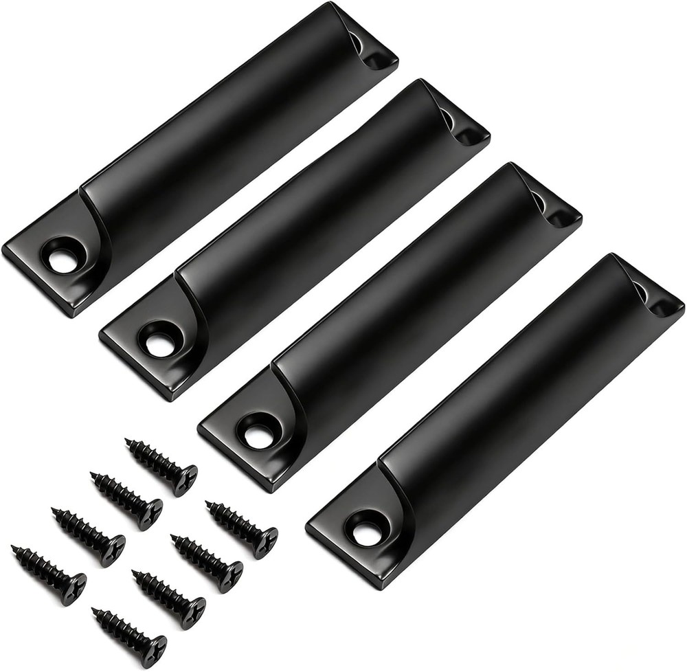 Finger Pulls for Cabinets 4 Pack Aluminum Alloy Kitchen Cabinet Handles Moder…