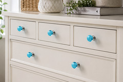 12 Handmade Aqua Blue Bubble Glass Cabinet Knobs Trendy Modern for Dressers knob
