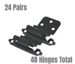 24 Pair Cosmas 17128-ORB Oil Rubbed Bronze Cabinet Hinges 3/8″ Inset 48 Hinges