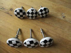 10 Checkered Drawer Pulls Cabinet Knocs Bathroom Nascar Race Car Checker Handle