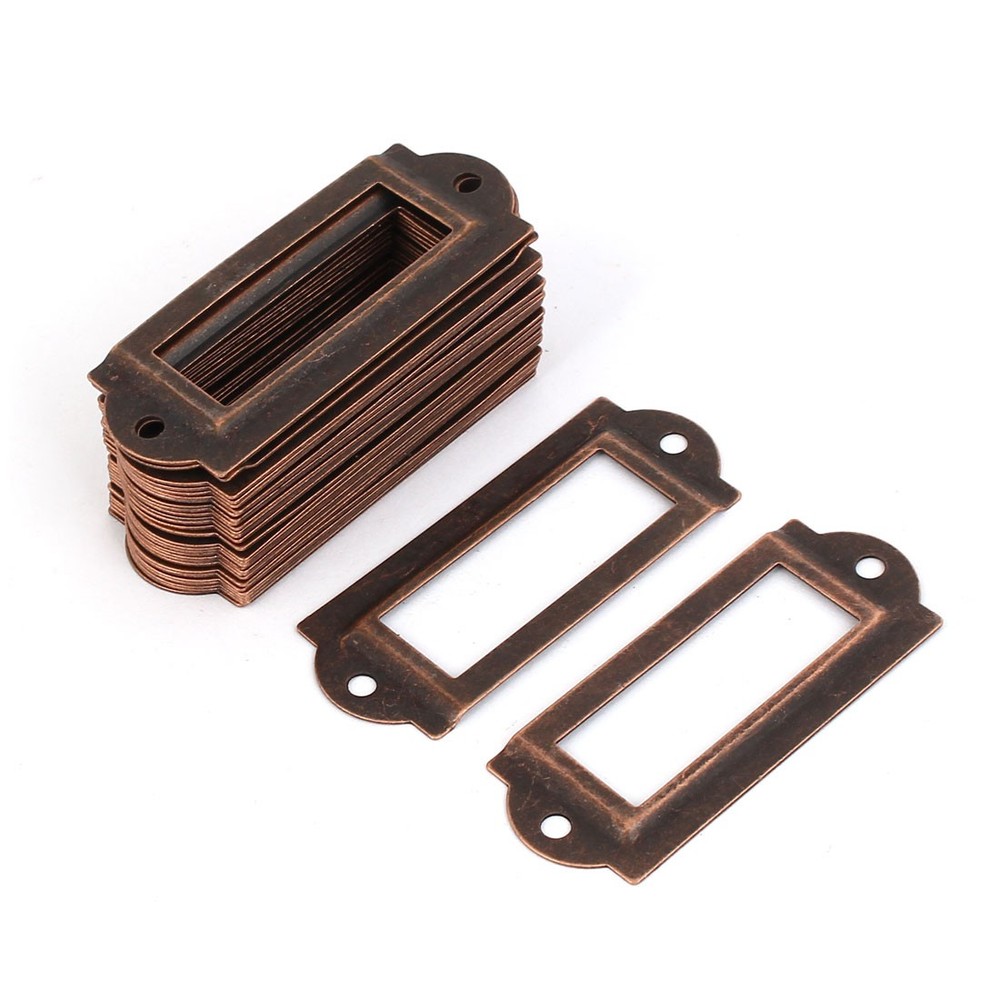 File Drawer Label Tag Name Card Holder Copper Tone 30pcs