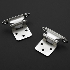 50 Pack 25 Pair 1/2 Overlay Cabinet Hinges, Brushed Nickel, Self Closing