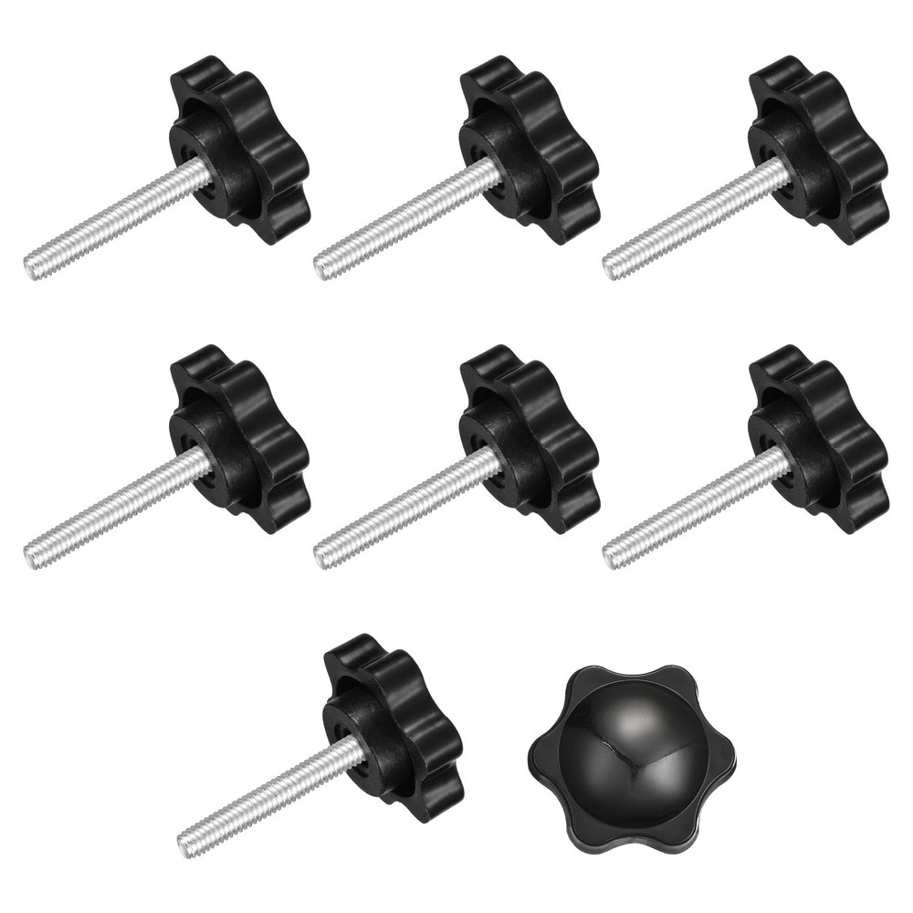 8Pcs Clamping Screw Knob, M4 x 25mm Hex Shaped Star Knob, 25mm Dia