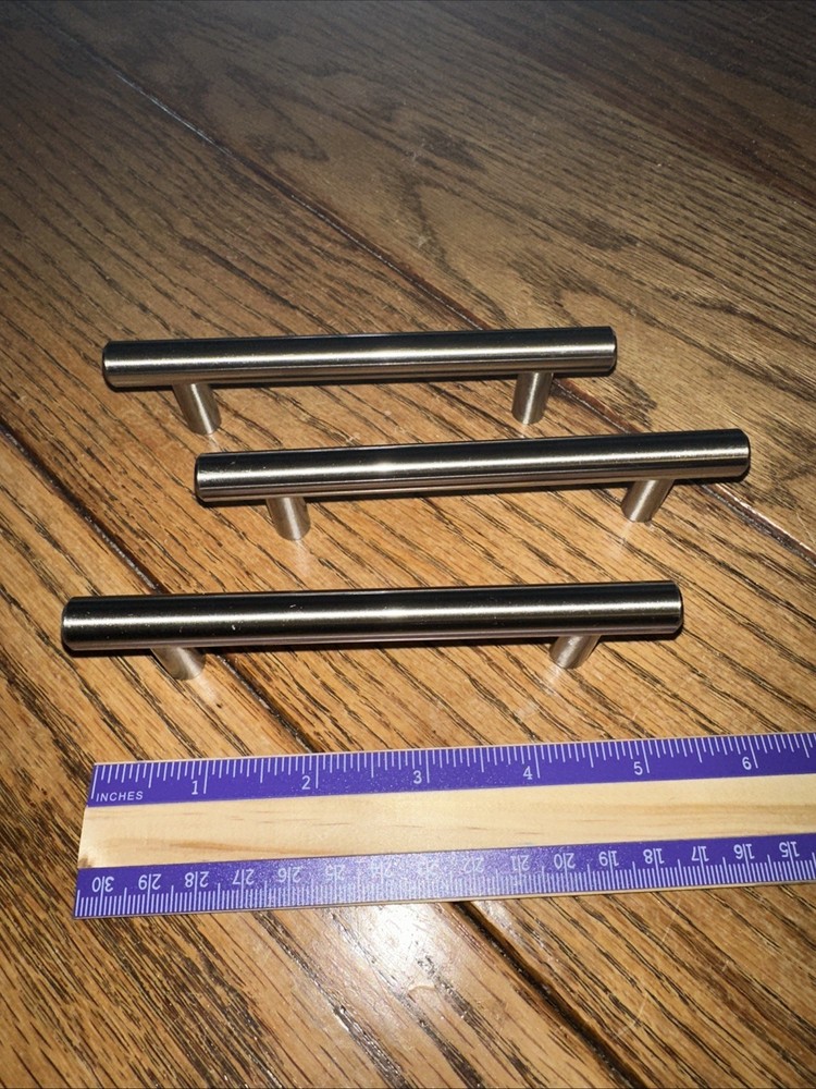 3 Polished Chrome Drawer/Door Pulls Cabinet Handles Used 5.25 Inch Wide