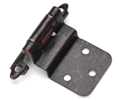 25 Pair 50 pcs Self Closing Cabinet 3/8 Offset Inset Hinges Aged Bronze 62728