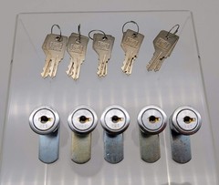 5x National Cam Locks 3/4″ Length 5/8″ Diam 1-1/4″ L Straight Cam Keyed Alike