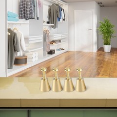 Elegant Solid Brass Handles for Cabinets 4PCS Tapered Design for Home Decor