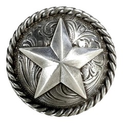 Western Lodge Cabin Kitchen Decor ! 1/2″ Silver Star Concho Drawer Pulls Set 6