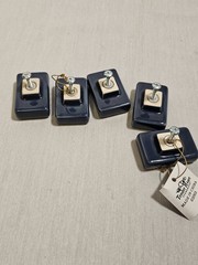 Tender Heart Vintage Cabinet Pulls Lot Of 5 – Blue Star Soap Ceramic Large Blue