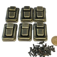6 Piece BXR vintage style small box hardware lock latch box latches box B13