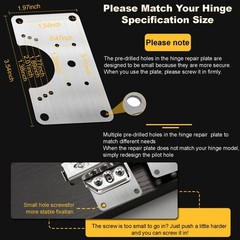 6 Pcs Cabinet Hinge Repair Kit, Stainless Steel Cabinets Hinge Repair Plate B…