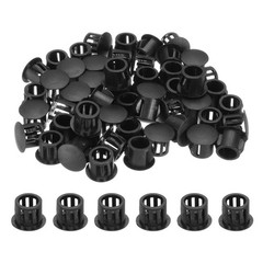 100pcs Nylon Hole Plugs, 2/5″ Round Drill Screw Hole Plugs Covers, Black