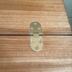 dophee 2Pcs Round Edge 180 Degrees Solid Brass Butler Tray 70x30x2mm, Gold