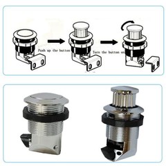 2Pcs Push Button Latch, Push to Close Latches for Perpendicular Door Silver