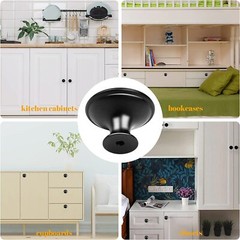 10x Round Cabinet Knobs Stainless Steel Kitchen Pulls Cupboard Handles w/ Screws