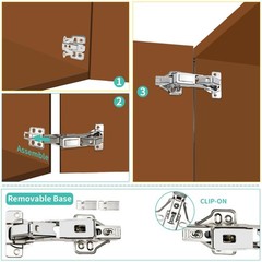 2 Pack 165 Degree Soft Close Kitchen Cabinet Door Hinges, Face Frame 165