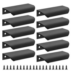 Malimali 10 Pack Black Edge Finger Pulls for 80mm/3.15″ (10Pcs), Matte