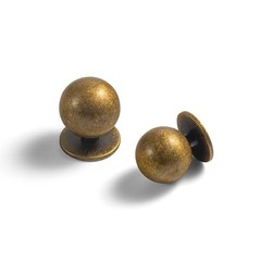 Set of -Sleek Round Cabinet Knobs – Retro and 1″ Diameter 12 Antique Brass