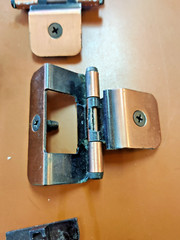 Set of 4 1960s/70s Vtg Double Demountable Cabinet Hinges Semi-Concealed Copper