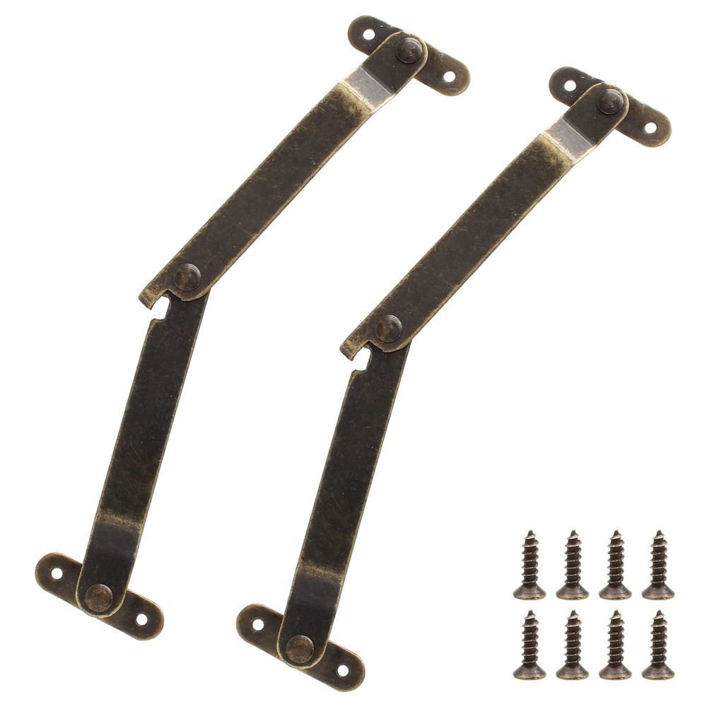 Jiozermi 2Pcs Brass Lid Support Hinges, Left and Right Folding Large,